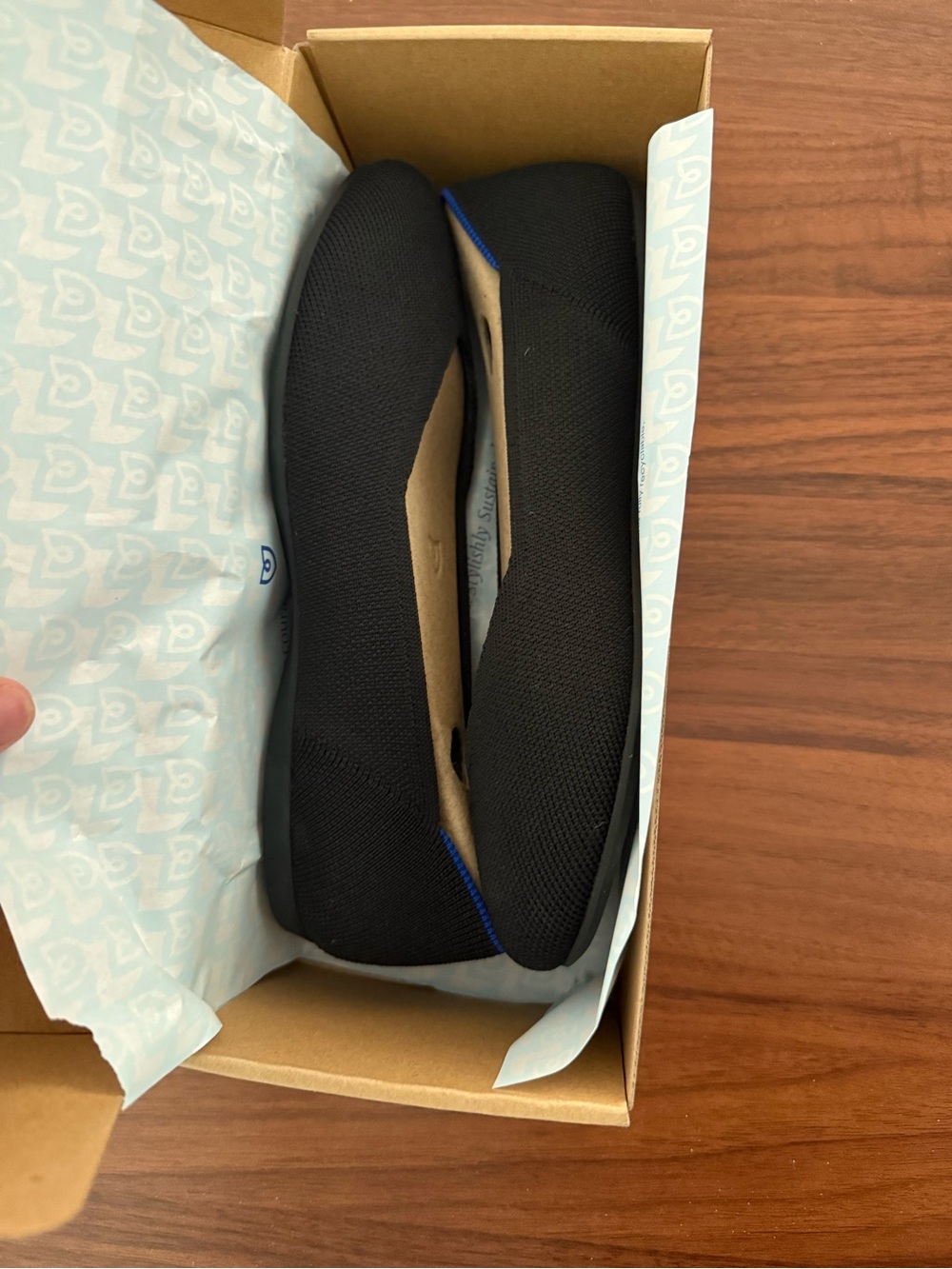 Rothy's Black The Daily Flat Shoe Box - Women's Size 7